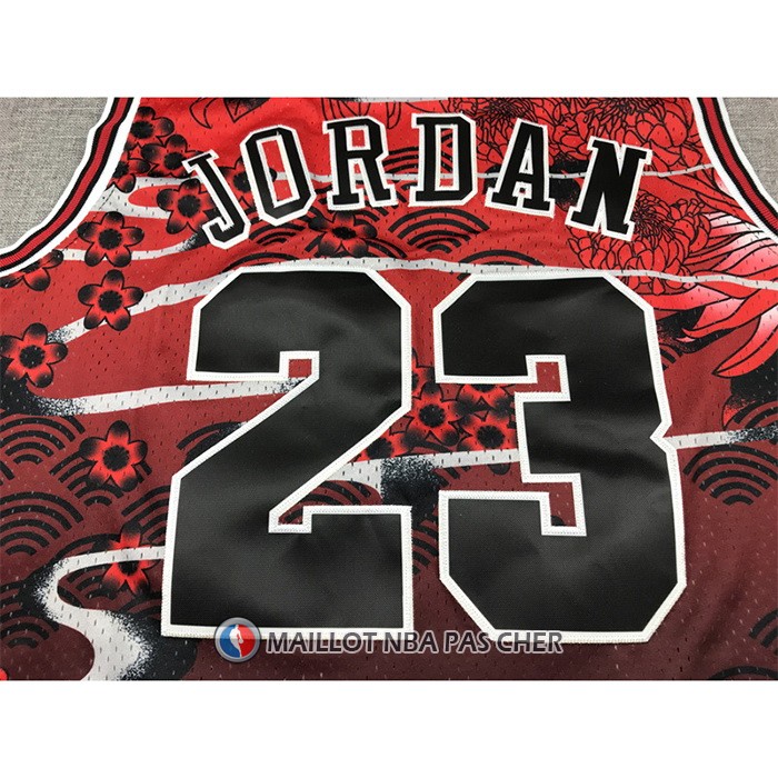 Maillot Chicago Bulls Michael Jordan NO 23 Mitchell & Ness Lunar New Year Rouge